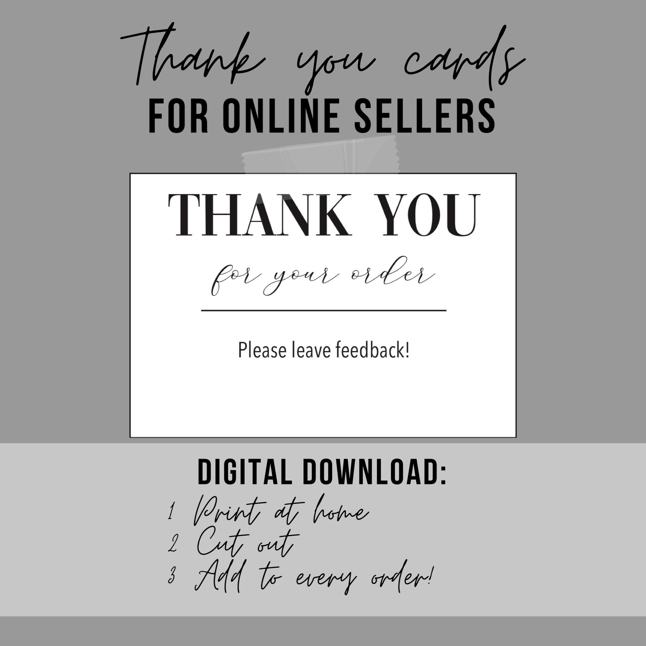 Thank You for your Order Printable Business Cards [Minimalist] - Image 2