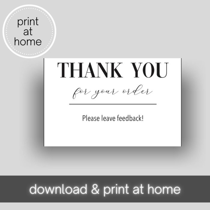 Thank You for your Order Printable Business Cards [Minimalist]