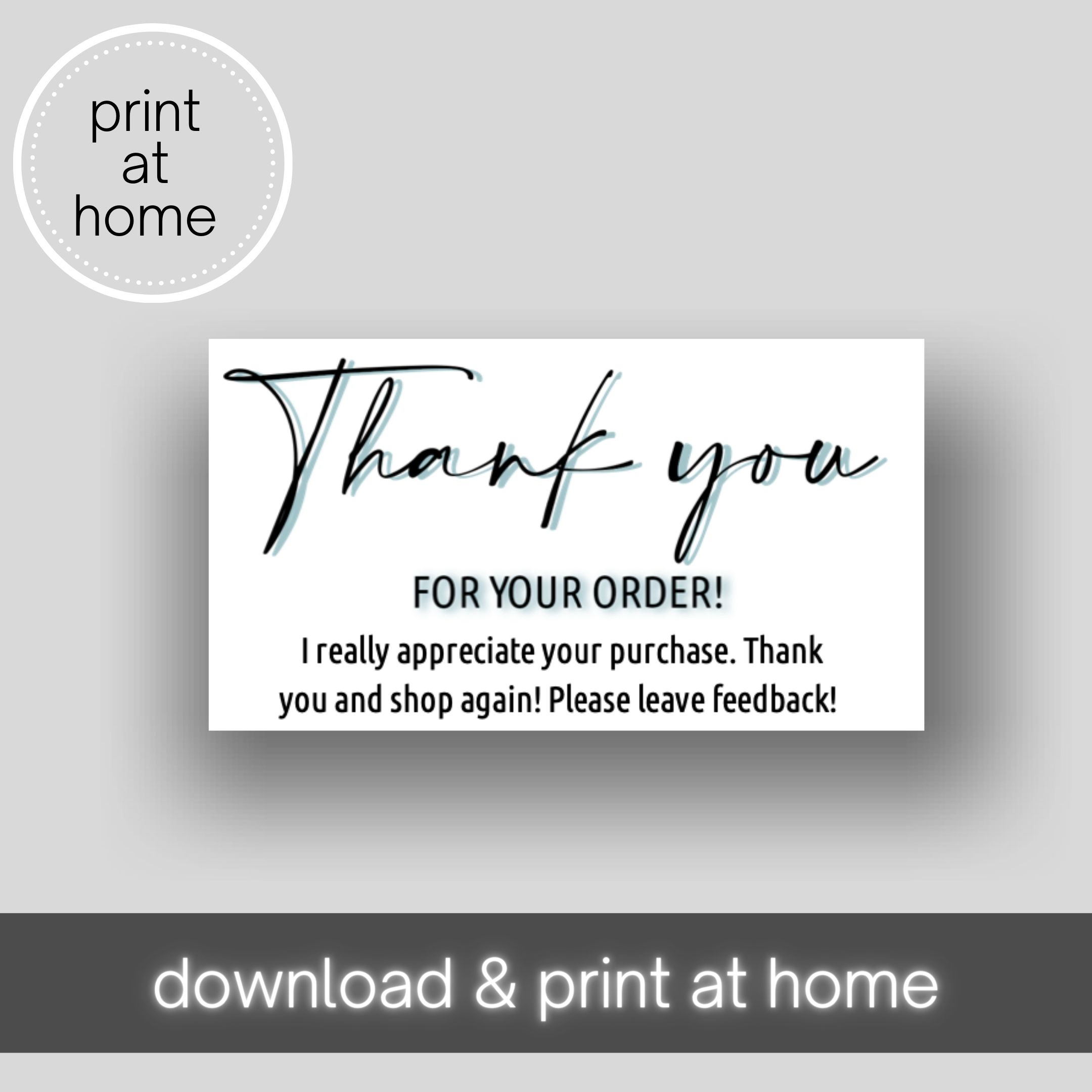 FREE Thank You for your Order Cards
