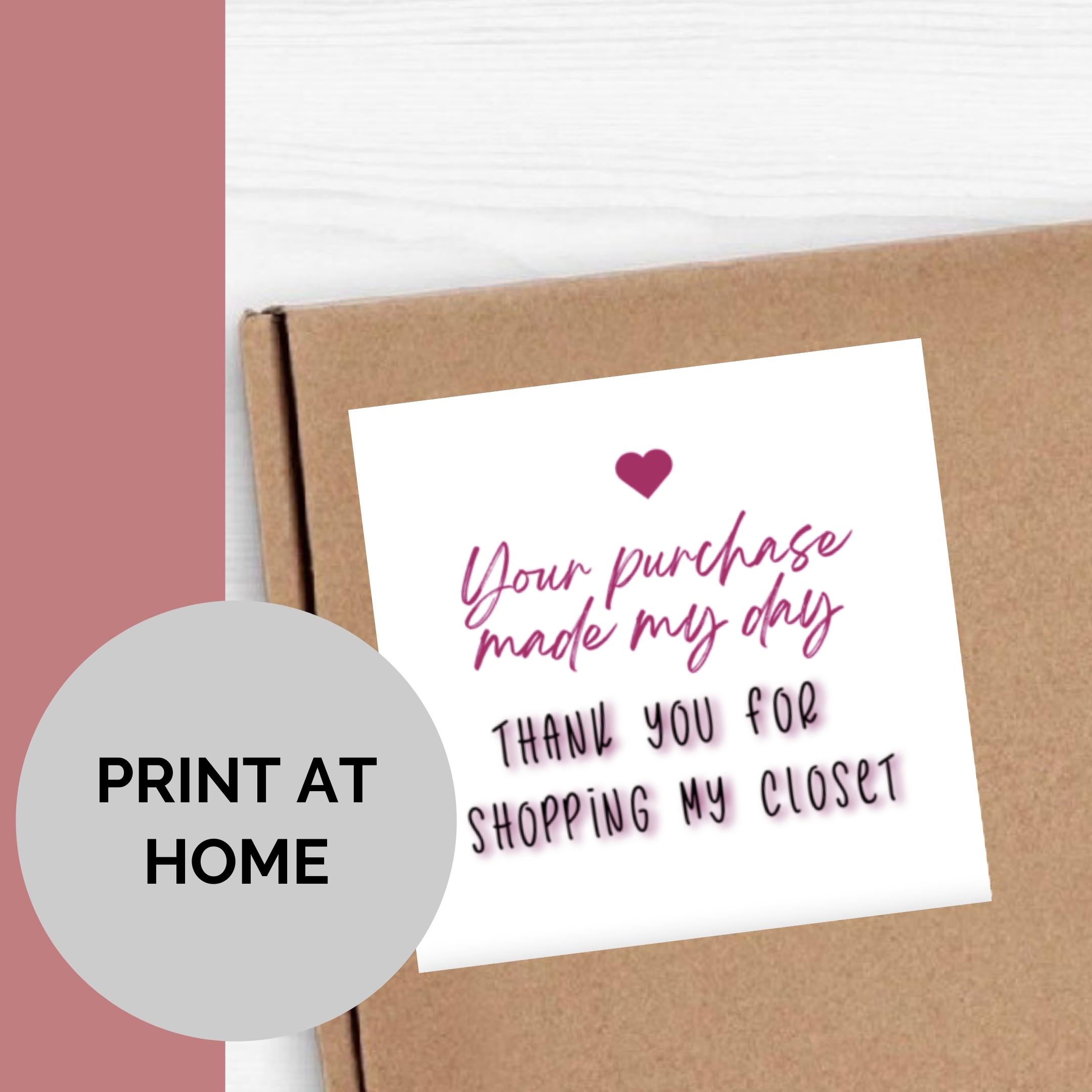 Poshmark Your Purchase Made My Day Printable 2" Square Stickers - Image 7