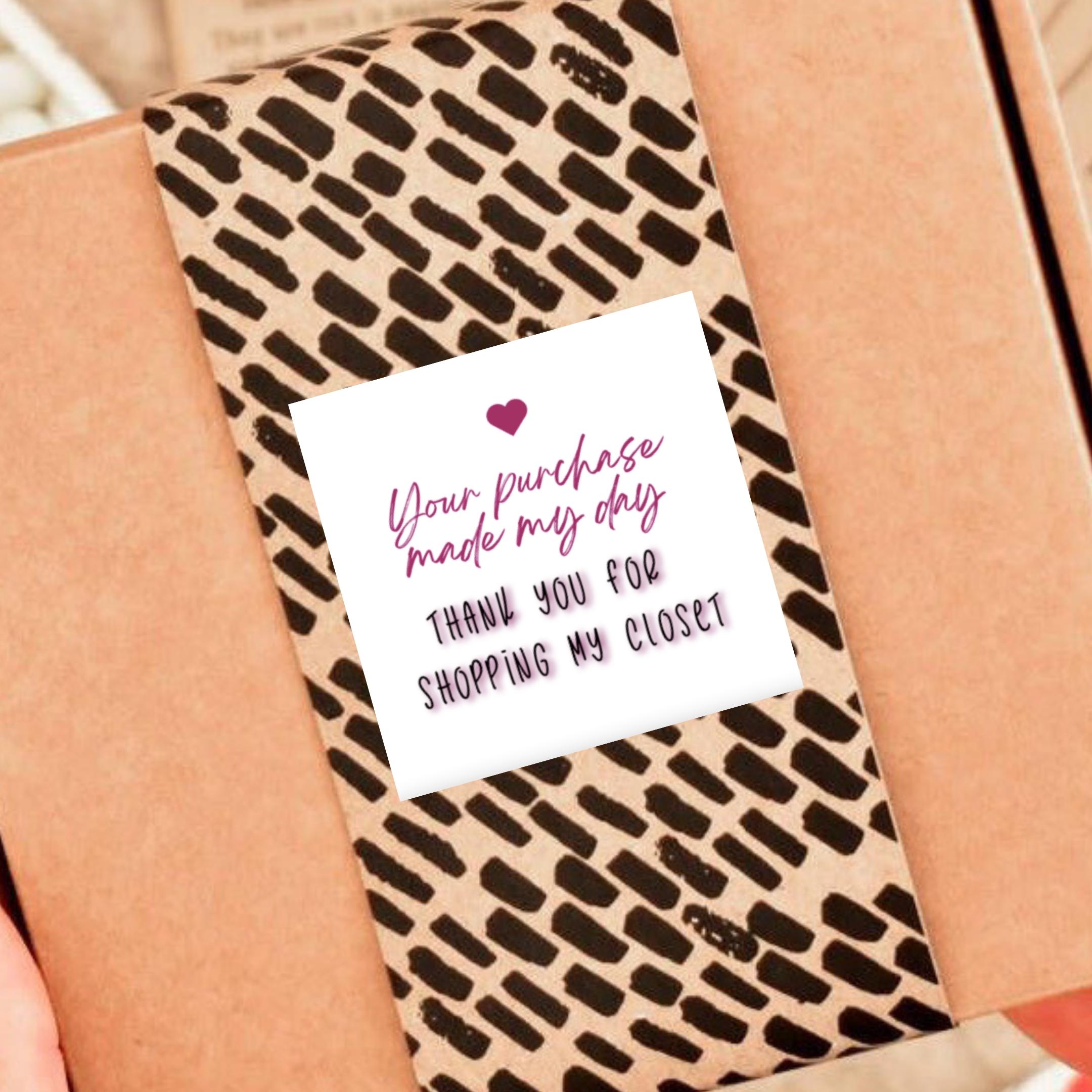Poshmark Your Purchase Made My Day Printable 2" Square Stickers - Image 4