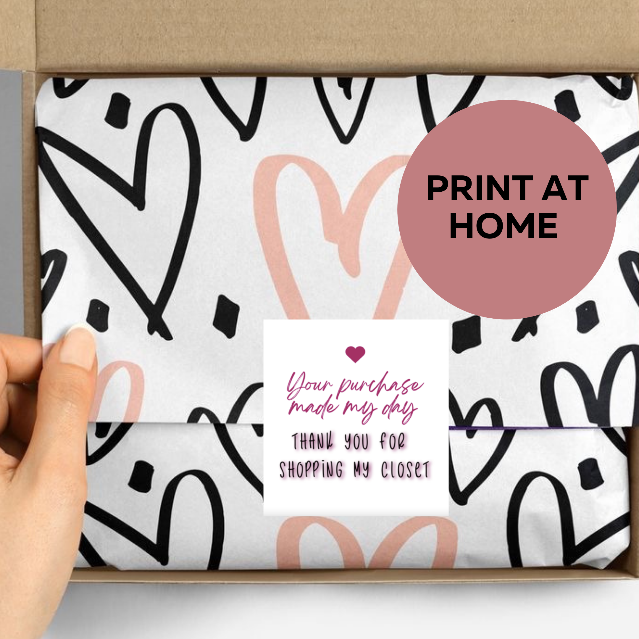 Poshmark Your Purchase Made My Day Printable 2" Square Stickers - Image 2