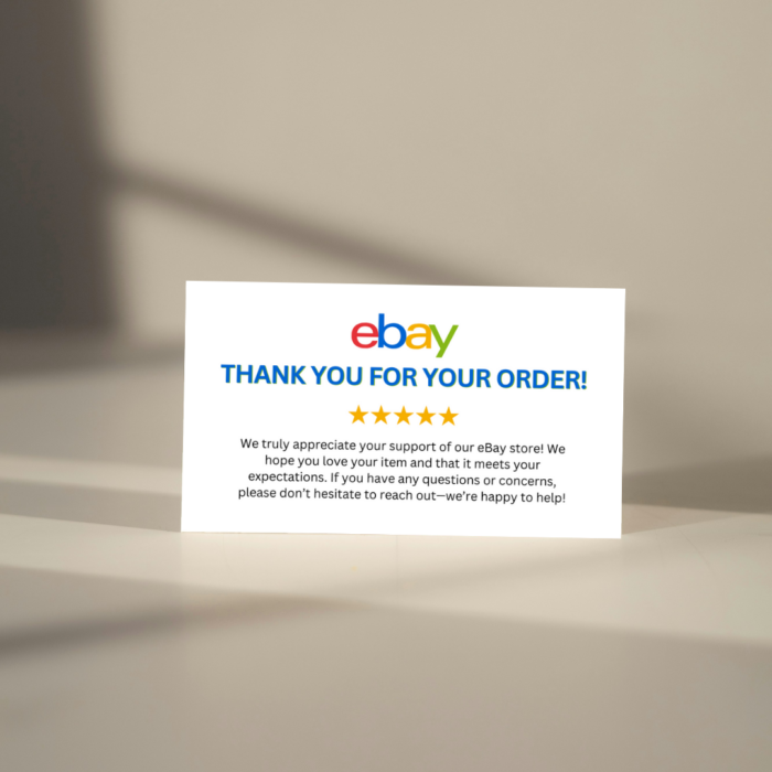 eBay Thank You For Your Order Printable Business Cards