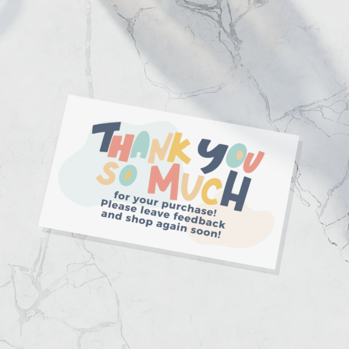 Thank You So Much Printable Business Cards
